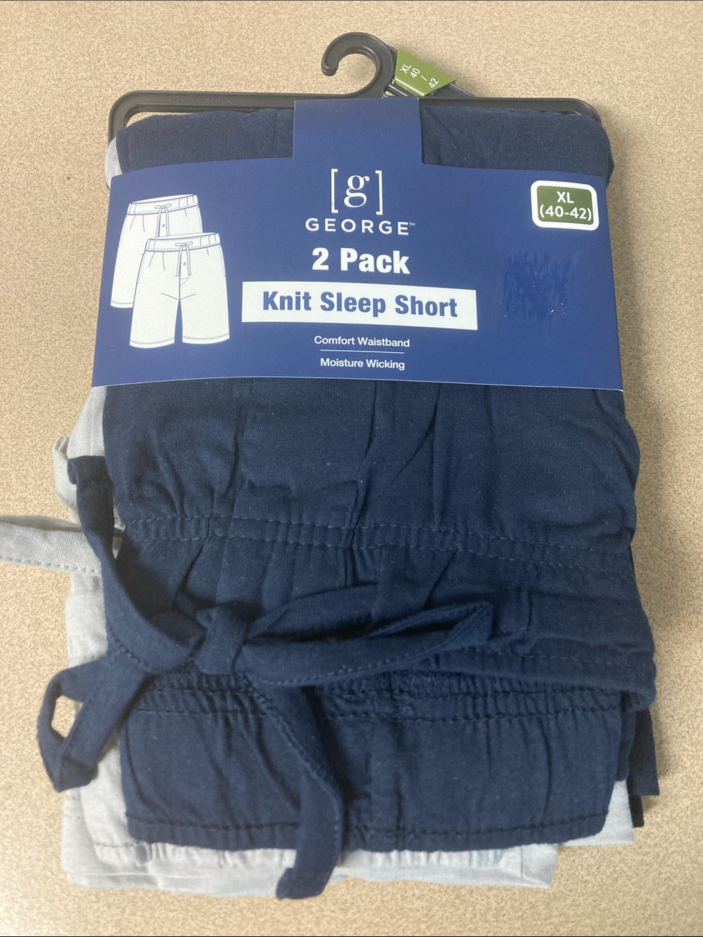 George 2-Pack Knit Sleep Shorts - Navy & Light Gray